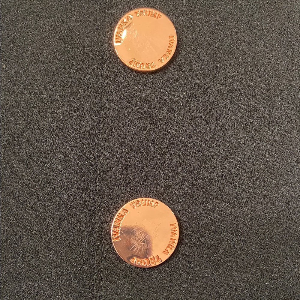 Ivanka Trump Black Pencil Skirt with Rose Gold Button Detail, Size 2 - Picture 3 of 5